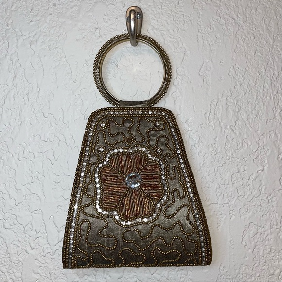Handbags - Vintage‎ Hand Beaded Taupe Mini Bag